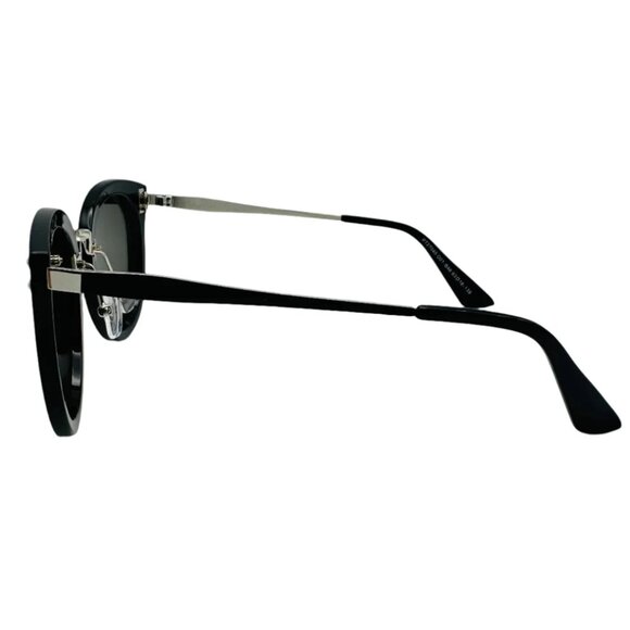 7020 | Silver Mirror Rimless Polarized Lens Cateye Sunglasses - Picture 2 of 5